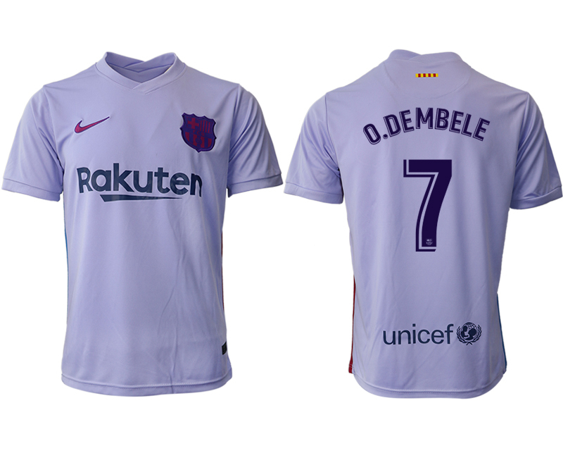 Men 2021-2022 Club Barcelona away aaa version purple #7 Soccer Jersey